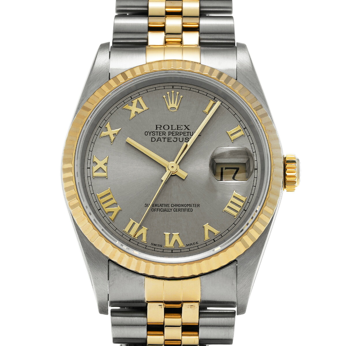 ロレックス ROLEX デイトジャスト 16233 Y番(2003年頃製造) グレー メンズ 腕時計 ロレックス 時計 高級腕時計 ブランド 【ローン48回払い無金利】【中古】