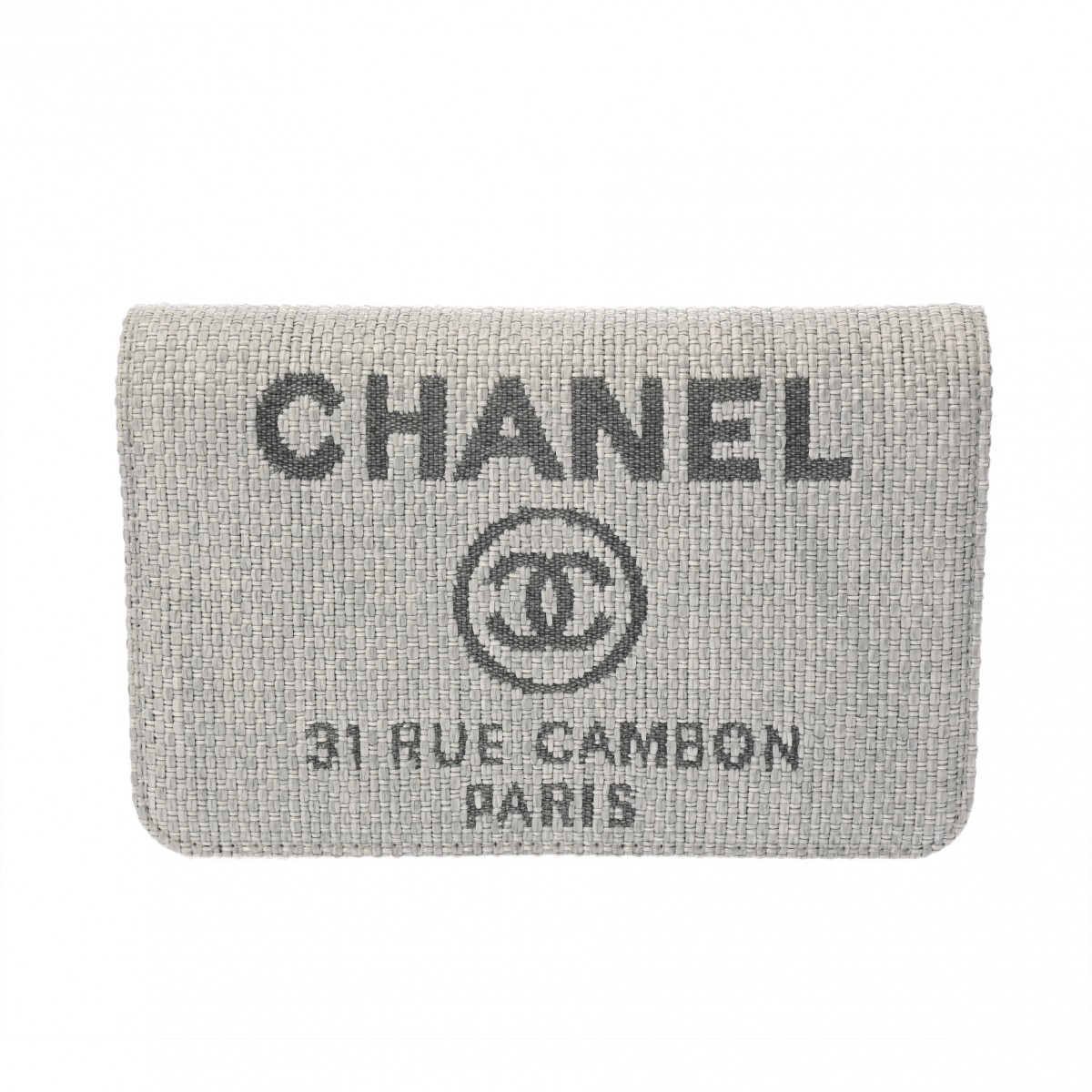 シャネル CHANEL ドーヴィル クラシック チェーンウォレット ライトグレ― A80795 キャンバス レディース ショルダーバッグ chanel シャネル バッグ バック ブランド 【ローン48回払い無金利】【中古】