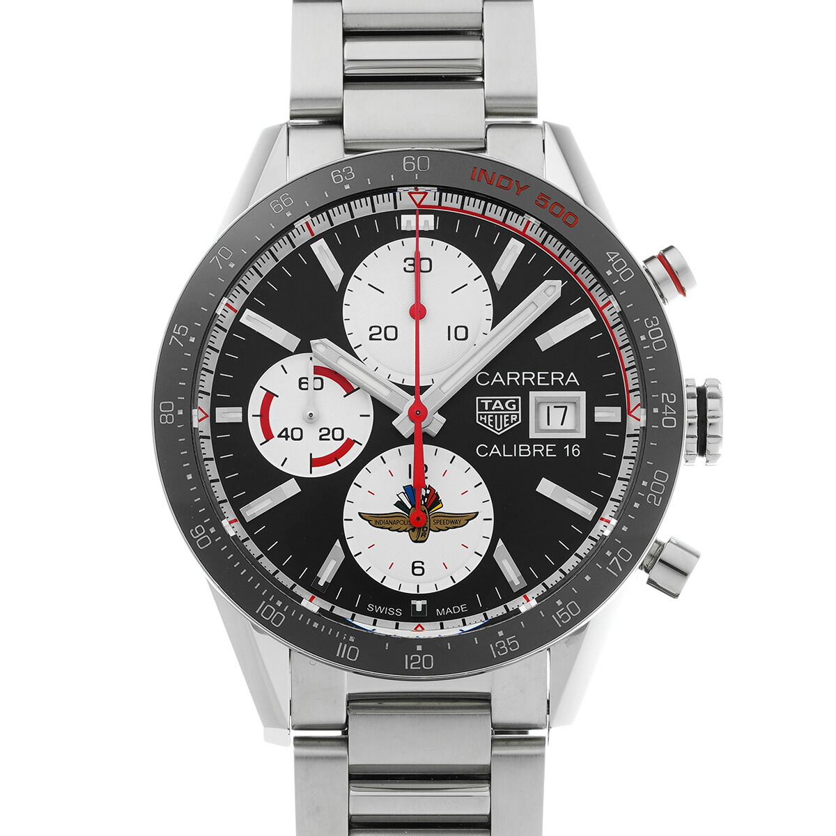 タグ ホイヤー TAG HEUER カレラ キャリバー16 クロノグラフ インディ500 リミテッド CV201AS.FC6429 ブラック/ホワイト メンズ 腕時計 タグ ホイヤー 時計 高級腕時計 ブランド 【ローン48回払い無金利】【中古】
