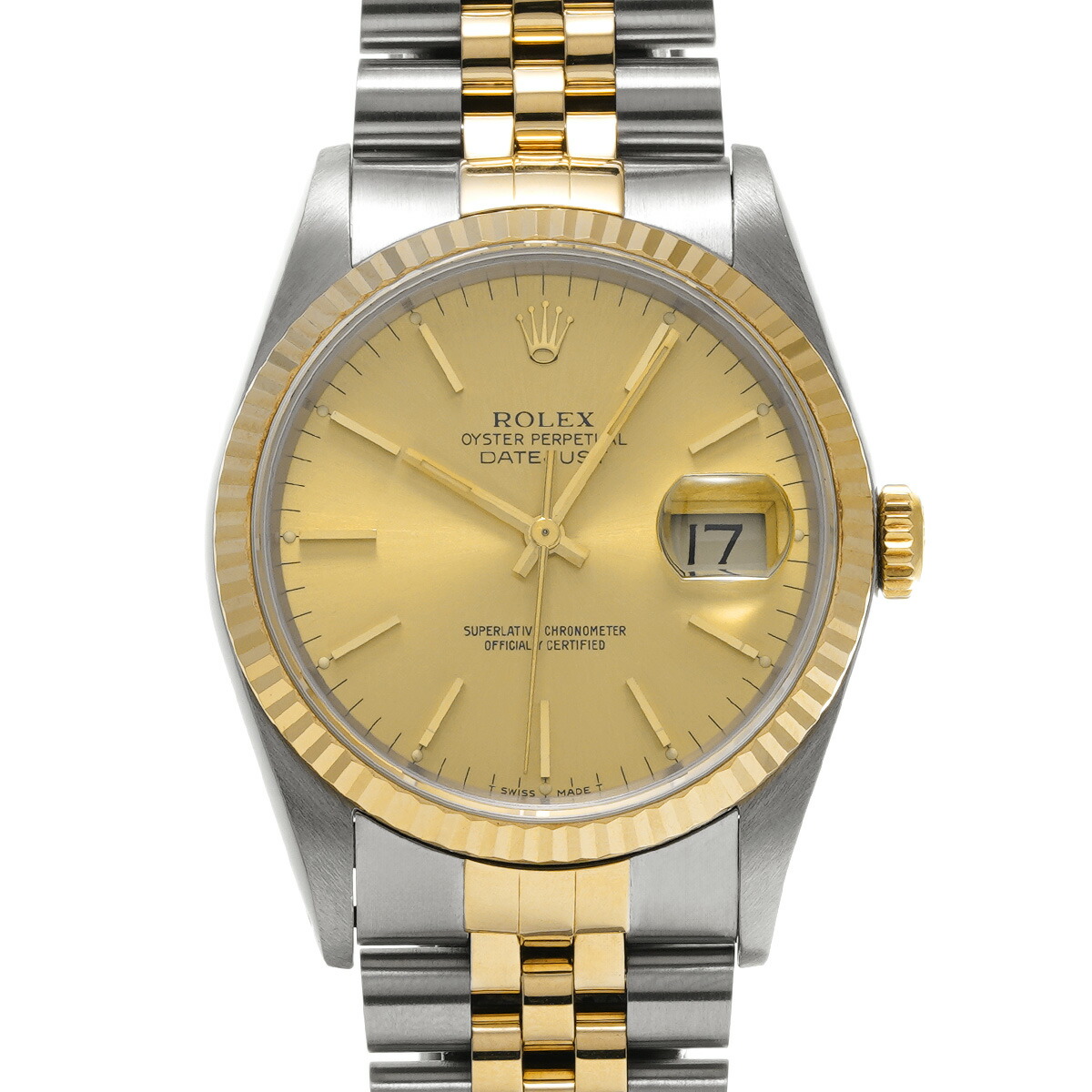 ロレックス ROLEX デイトジャスト 16233 X番(1991年頃製造) シャンパン メンズ 腕時計 ロレックス 時計 高級腕時計 ブランド 【ローン48回払い無金利】【中古】