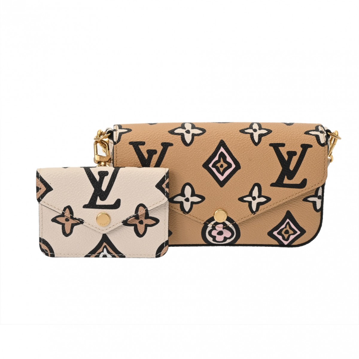 ルイ ヴィトン LOUIS VUITTON ワイルドアットハート モノグラム ミュルティ ポシェット フェリシー アニマルプリント 2021年プレフォールコレクション ベージュ M80695 モノグラムキャンバス レディース ショルダーバッグ ヴィトンバッグ バック ブランド 【|ウォッチニアン ブランド品専門店