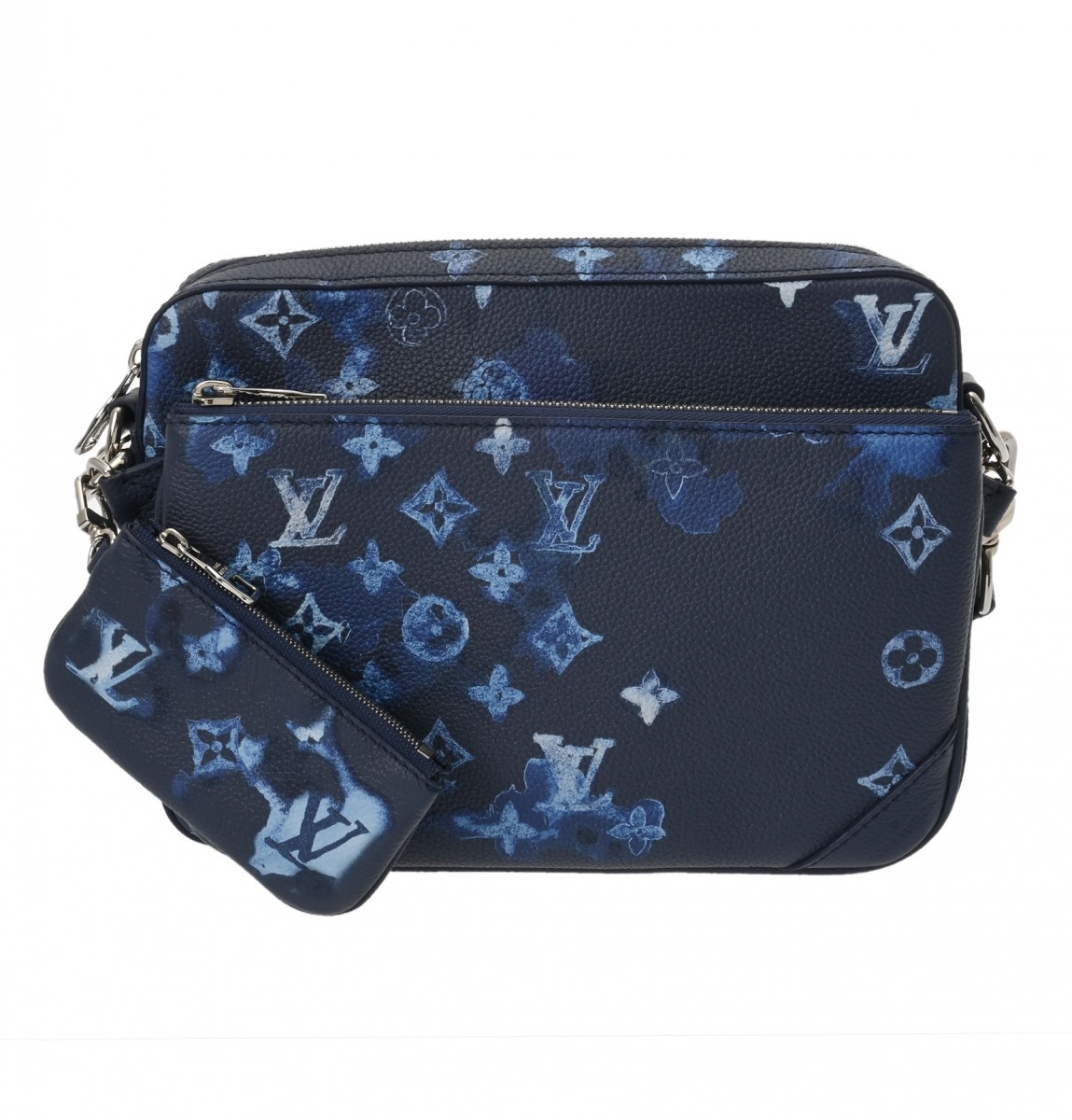 【～4/10 最大5万円クーポン】ルイ ヴィトン LOUIS VUITTON トリオ メッセンジャー ブルー M57840 モノグラムウォーターカラーキャンバス メンズ メッセンジャーバッグ ヴィトンバッグ バック ブランド 【ローン48回払い無金利】【中古】