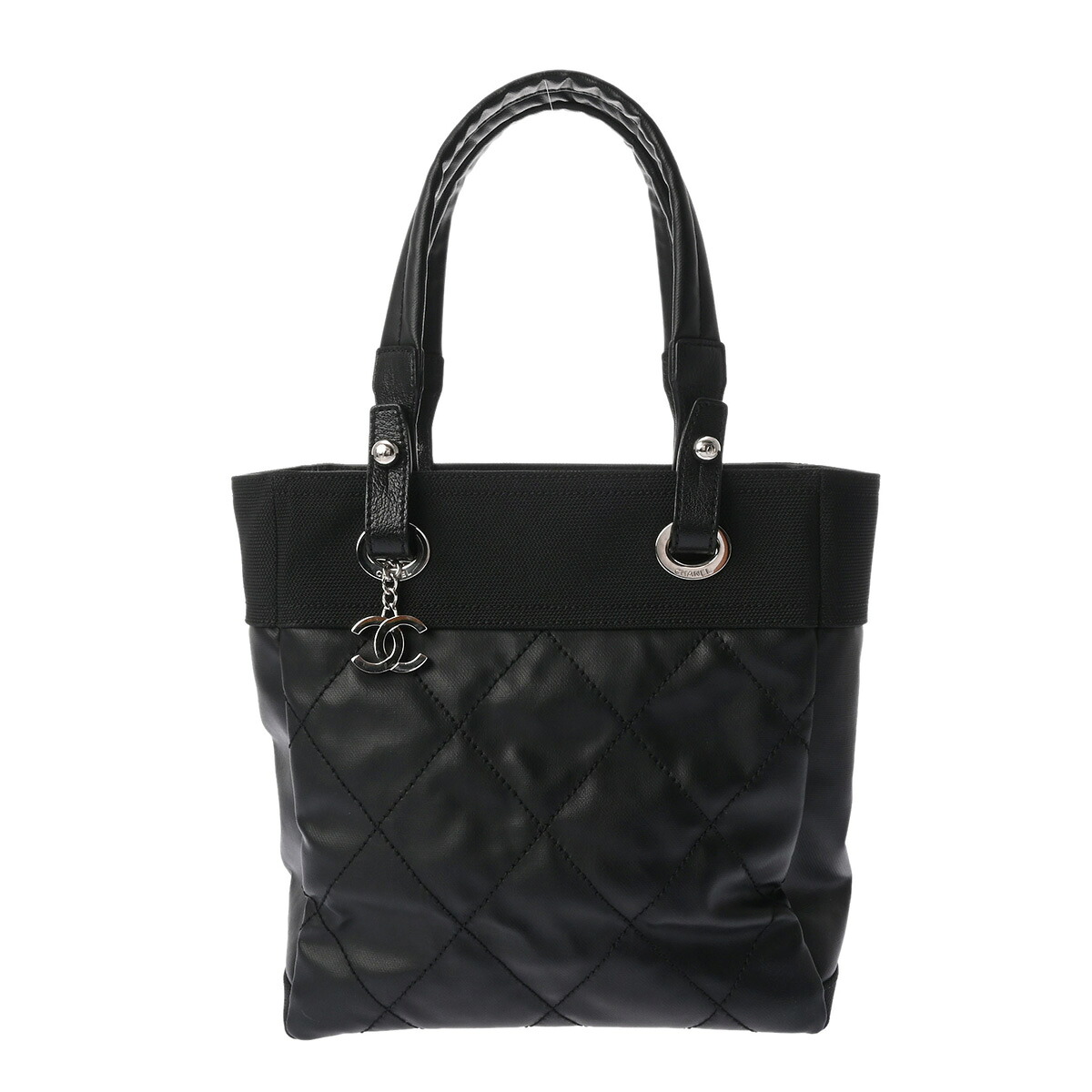【～4/10 最大5万円クーポン】シャネル CHANEL トート PM パリビアリッツ ブラック A34208 コーティングキャンバス レディース トートバッグ chanel シャネル バッグ バック ブランド 【ローン48回払い無金利】【中古】