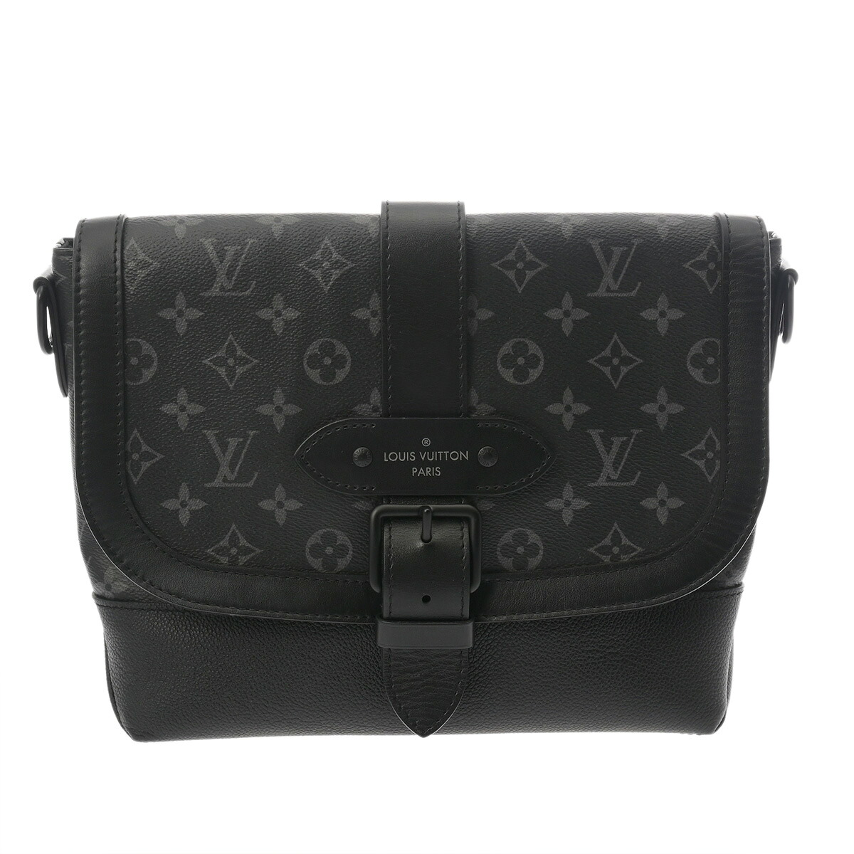【～4/10 最大5万円クーポン】ルイ ヴィトン LOUIS VUITTON モノグラムエクリプス ソミュール メッセンジャー ブラック M45911 モノグラムキャンバス メンズ ショルダーバッグ ヴィトンバッグ バック ブランド 【ローン48回払い無金利】【中古】