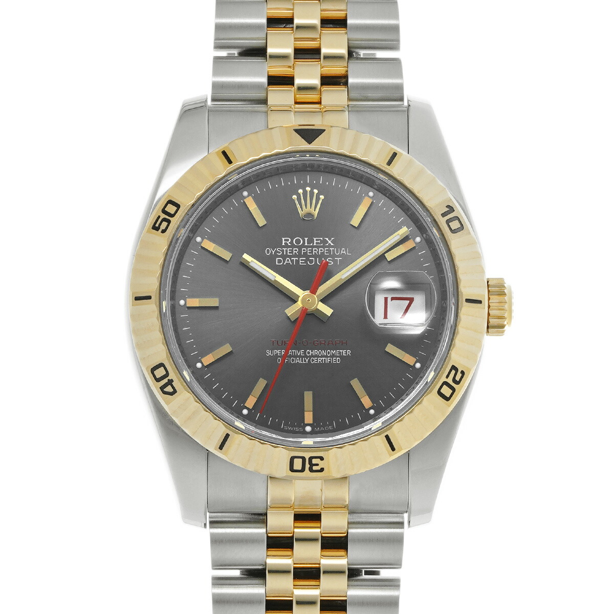 【～4/17 最大5万円クーポン】ロレックス ROLEX デイトジャスト ターノグラフ 116263 F番(2004年頃製) グレー メンズ 腕時計 ロレックス 時計 高級腕時計 ブランド 【ローン48回払い無金利】【中古】