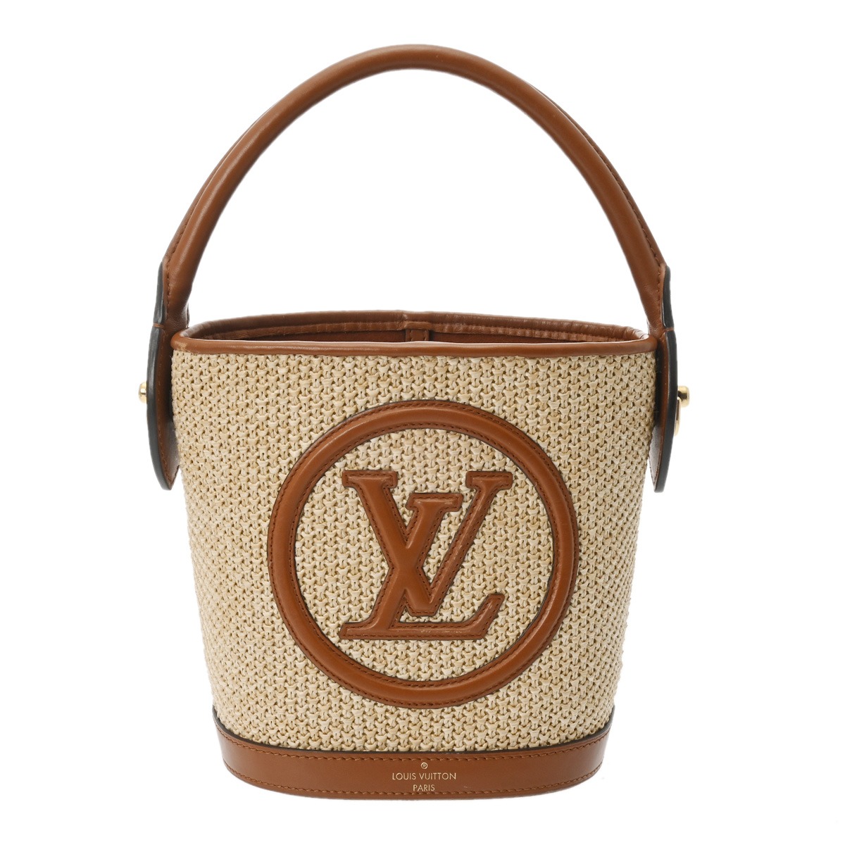 ルイ ヴィトン LOUIS VUITTON スプリングインザシティ プティ 井戸釣瓶 カルメ焼 M59962 ラフィア レディース ハンドバック ヴィトンバッグ うしろ側 ブランド名 【貸し付け金48回払い無利子】【中古】
