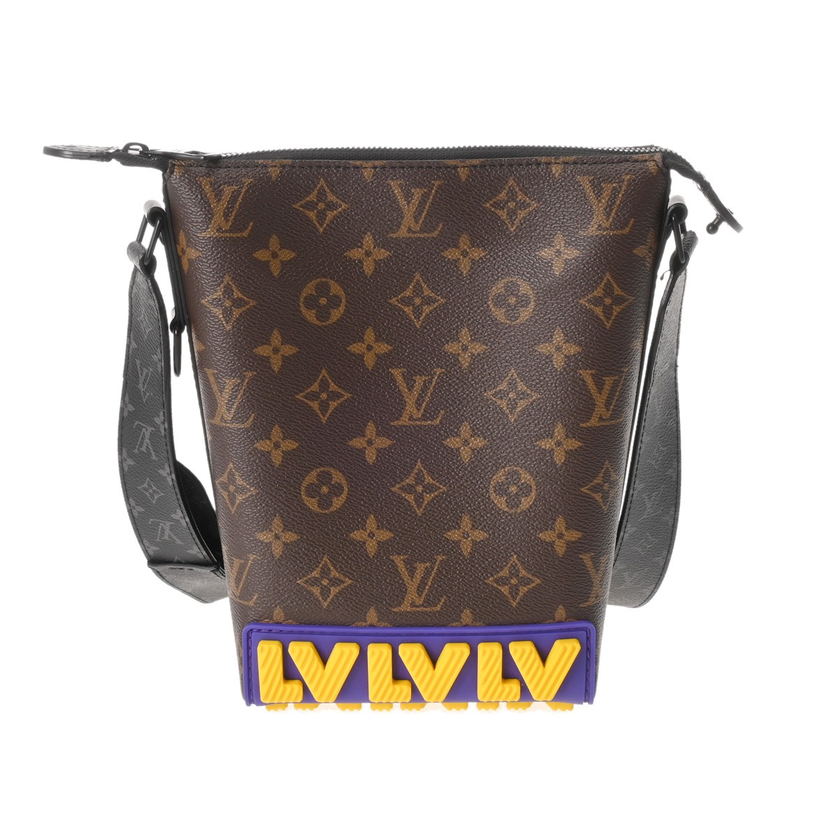 【～4/10 最大5万円クーポン】ルイ ヴィトン LOUIS VUITTON モノグラム クルーザー メッセンジャー LVラバー ブラウン M57966 モノグラムキャンバス ユニセックス ハンドバッグ ヴィトンバッグ バック ブランド 【ローン48回払い無金利】【中古】