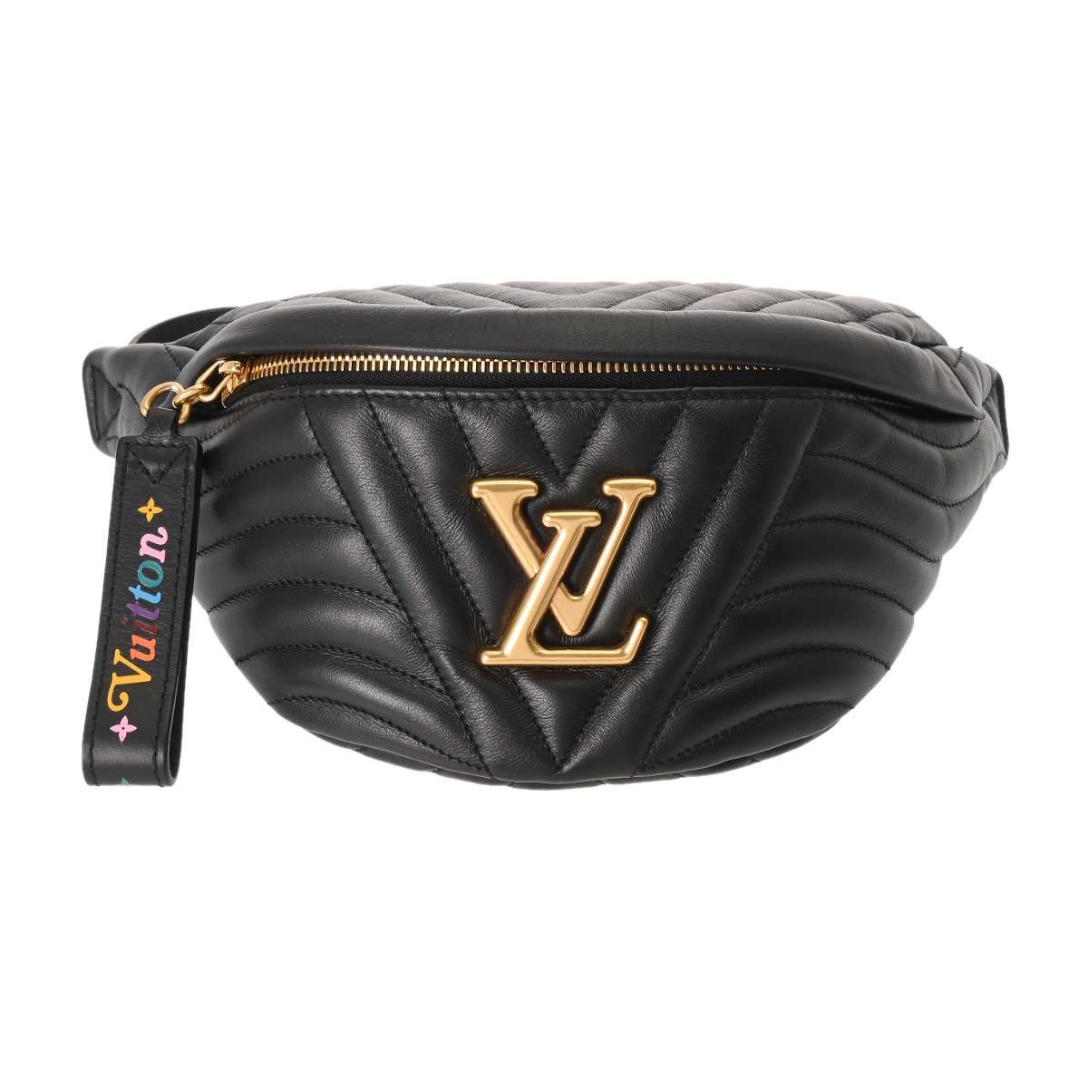 【～4/10 最大5万円クーポン】ルイ ヴィトン LOUIS VUITTON ニューウェーブ バムバッグ ブラック M53750 カーフレザー メンズ ボディバッグ ヴィトンバッグ バック ブランド 【ローン48回払い無金利】【中古】