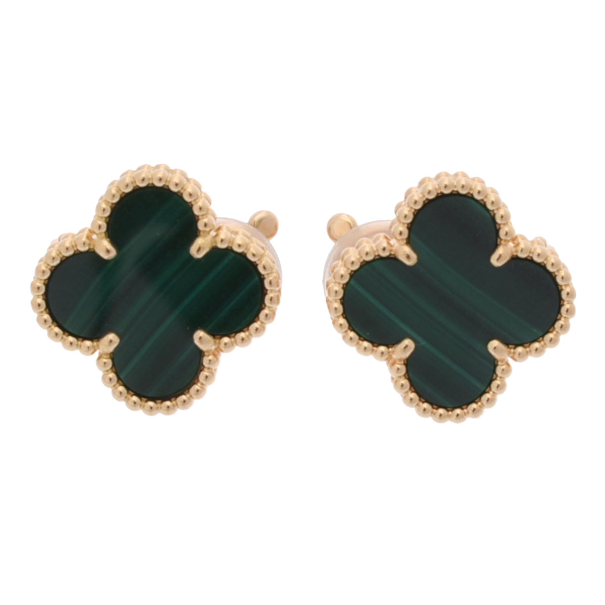 【～4/10 最大5万円クーポン】ヴァン クリーフ&アーペル Van Cleef & Arpels ヴィンテージアルハンブラ イヤリング VCARO3QL00 K18イエローゴールド YG マラカイト レディース イヤリング ヴァン クリーフ&アーペル 【ローン48回払い無金利】【中古】