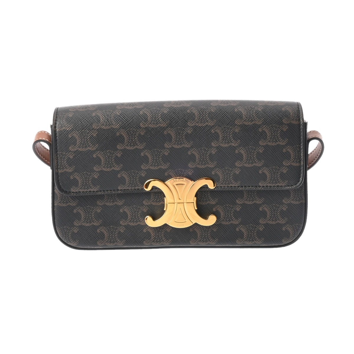 【～4/17 最大5万円クーポン】セリーヌ CELINE クロード タン 194142CUZ. 04LU トリオンフキャンバス/カーフ レディース ショルダーバッグ セリーヌ ショルダーバッグ バック ブランド 【ローン48回払い無金利】【中古】