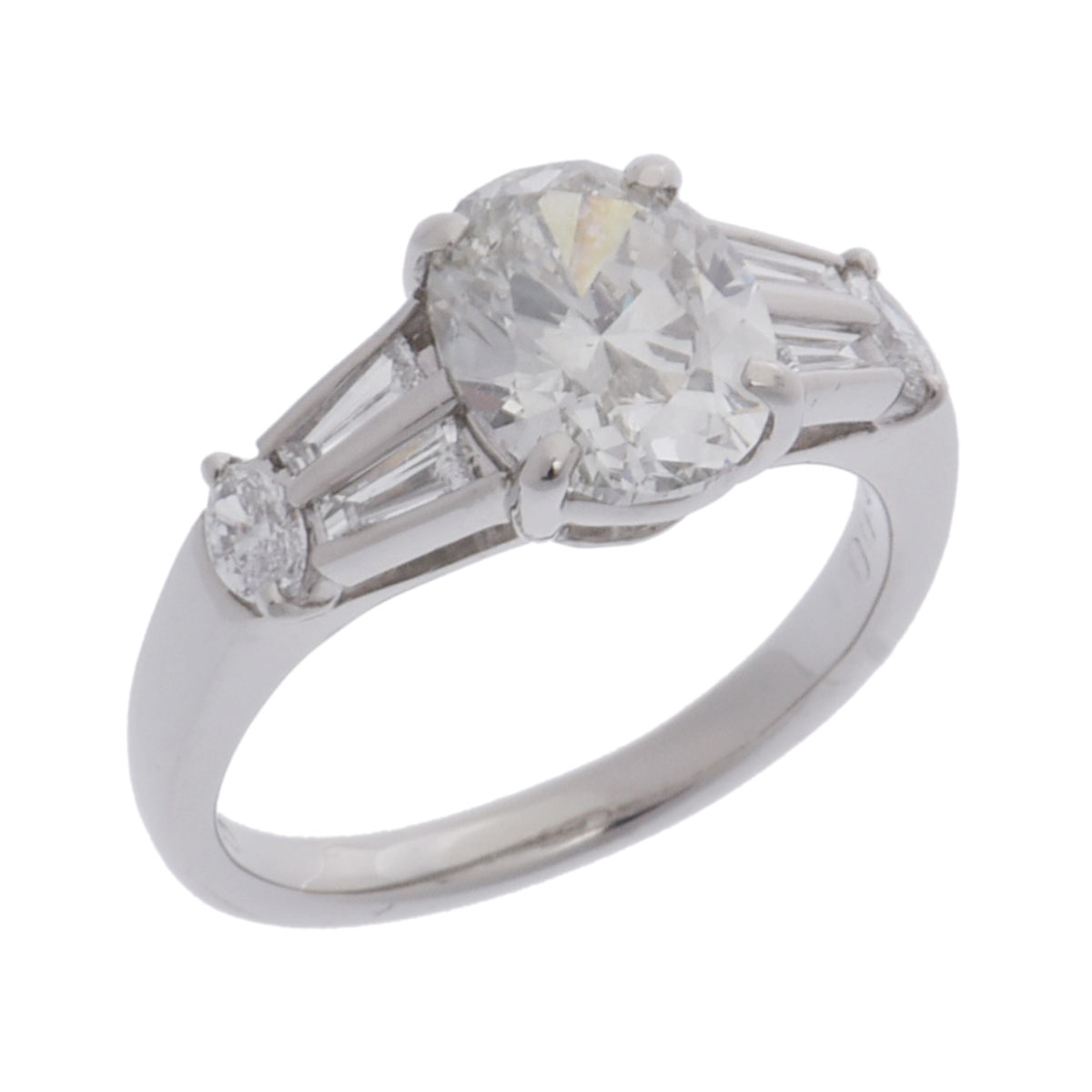 ノーブランド no brand オーバルダイヤリング メイン石2.153ct Pt900プラチナ ダイヤモンド/ダイヤモンド レディース リング・指輪 ノーブランド 【ローン48回払い無金利】【中古】