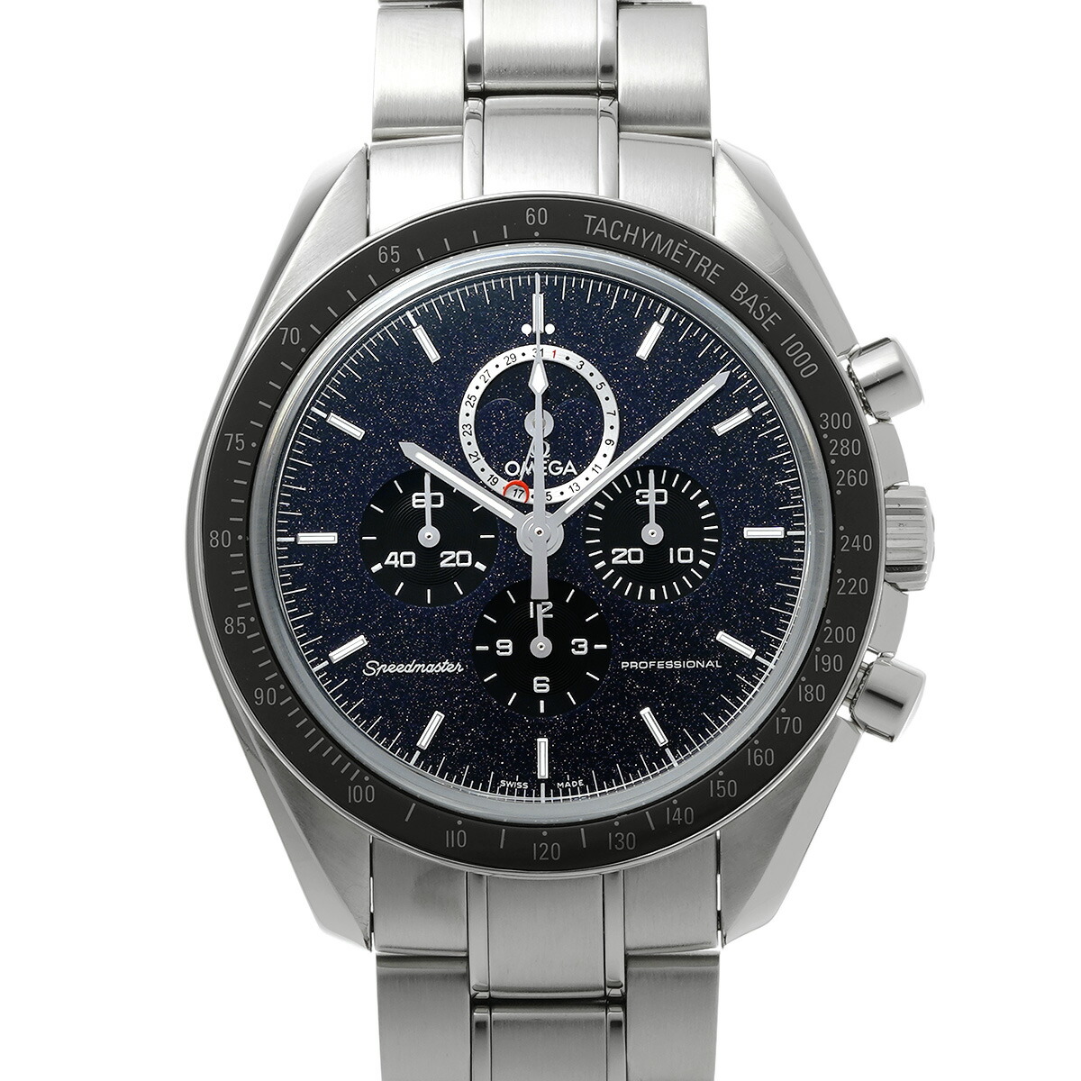 オメガ OMEGA スピードマスター ムーンフェイズ 311.30.44.32.01.001 ブラック メンズ 腕時計 オメガ 時計 高級腕時計 ブランド 【ローン48回払い無金利】【中古】