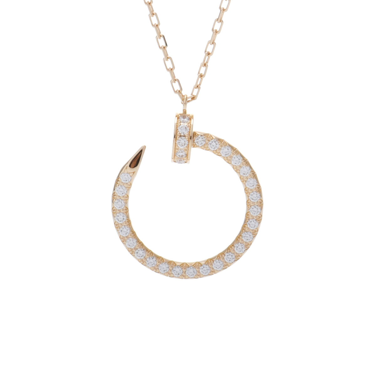 【～4/17 最大5万円クーポン】カルティエ CARTIER ジュストアンクル ネックレス パヴェ K18イエローゴールド YG ダイヤモンド レディース ネックレス カルティエ 【ローン48回払い無金利】【中古】
