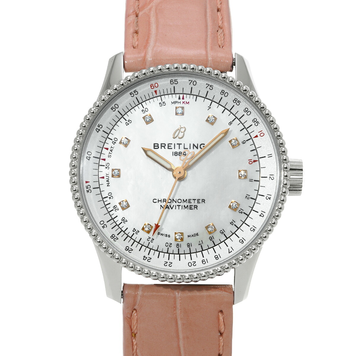 【～4/10 最大5万円クーポン】ブライトリング BREITLING ナビタイマー オートマチック 35 A17395 ホワイトシェル ユニセックス 腕時計 ブライトリング 時計 高級腕時計 ブランド 【ローン48回払い無金利】【中古】