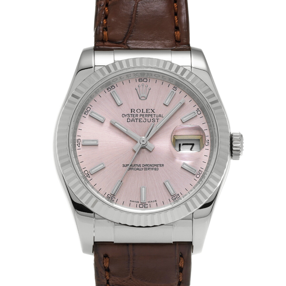 【～4/17 最大5万円クーポン】ロレックス ROLEX デイトジャスト 116139 D番(2005年頃製造) ピンク メンズ 腕時計 ロレックス 時計 高級腕時計 ブランド 【ローン48回払い無金利】【中古】