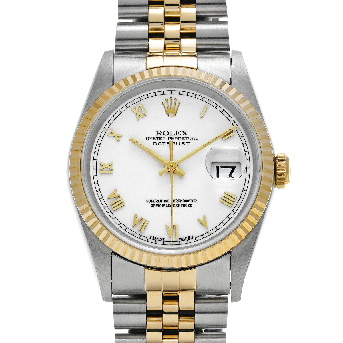 ロレックス ROLEX デイトジャスト 16233 W番(1995年頃製造) ホワイト メンズ 腕時計 ロレックス 時計 高級腕時計 ブランド 【ローン48回払い無金利】【中古】