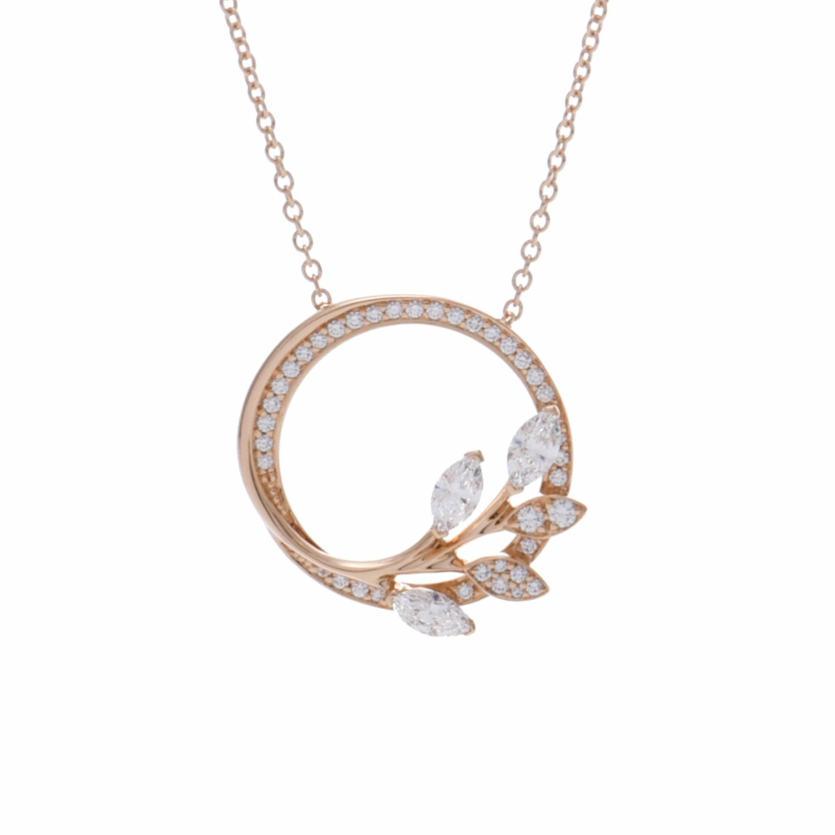 【～4/17 最大5万円クーポン】ティファニー TIFFANY & Co. ビクトリア ヴァインサークル ネックレス K18ピンクゴールド PG ダイヤモンド レディース ネックレス ティファニー 【ローン48回払い無金利】【中古】