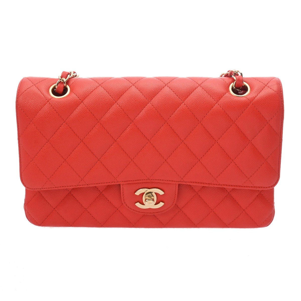 シャネル CHANEL マトラッセ Wフラップ Wチェーンショルダー 25cm レッド A01112 キャビアスキン レディース ショルダーバッグ chanel シャネル バッグ バック ブランド 【ローン48回払い無金利】【中古】