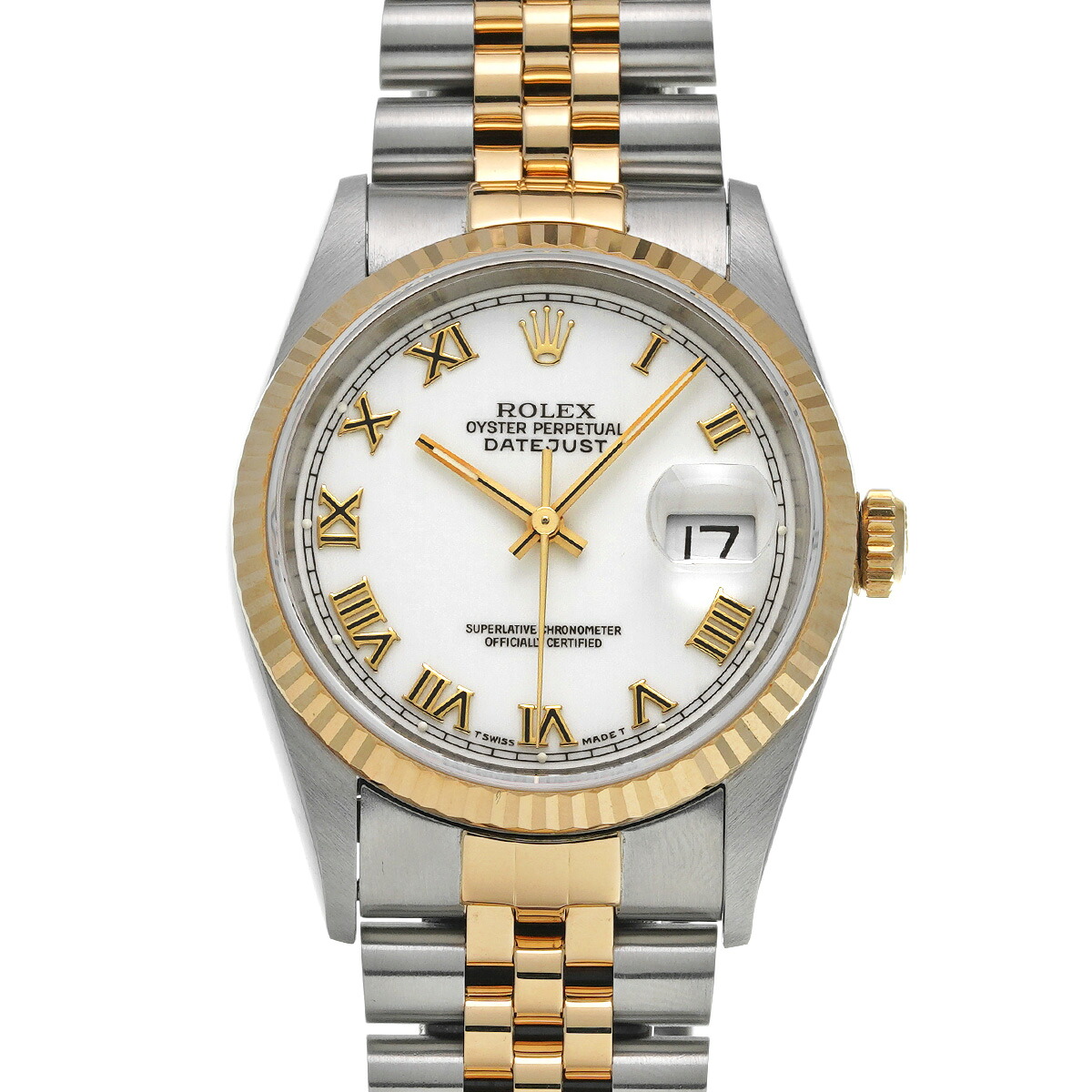 ロレックス ROLEX デイトジャスト 16233 W番(1995年頃製造) ホワイト メンズ 腕時計 ロレックス 時計 高級腕時計 ブランド 【ローン48回払い無金利】【中古】