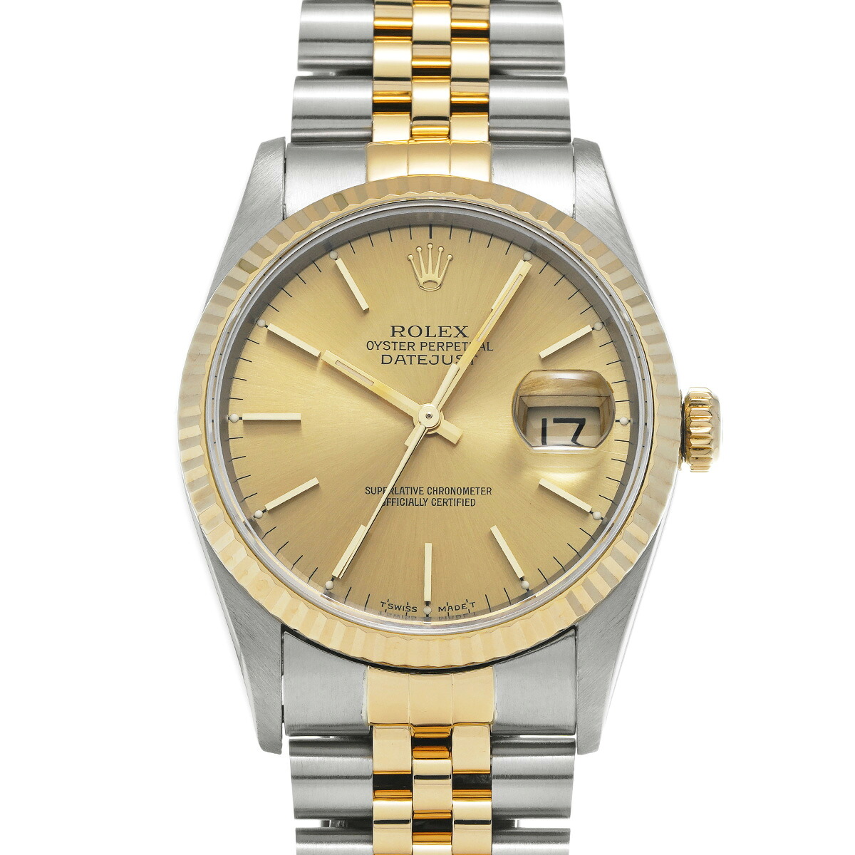 【～7/26 最大5万円クーポン】ロレックス ROLEX デイトジャスト 16233 S番(1994年頃製造) シャンパン メンズ 腕時計 ロレックス 時計 高級腕時計 ブランド 【ローン48回払い無金利】【中古】｜ウォッチニアン ブランド品専門店