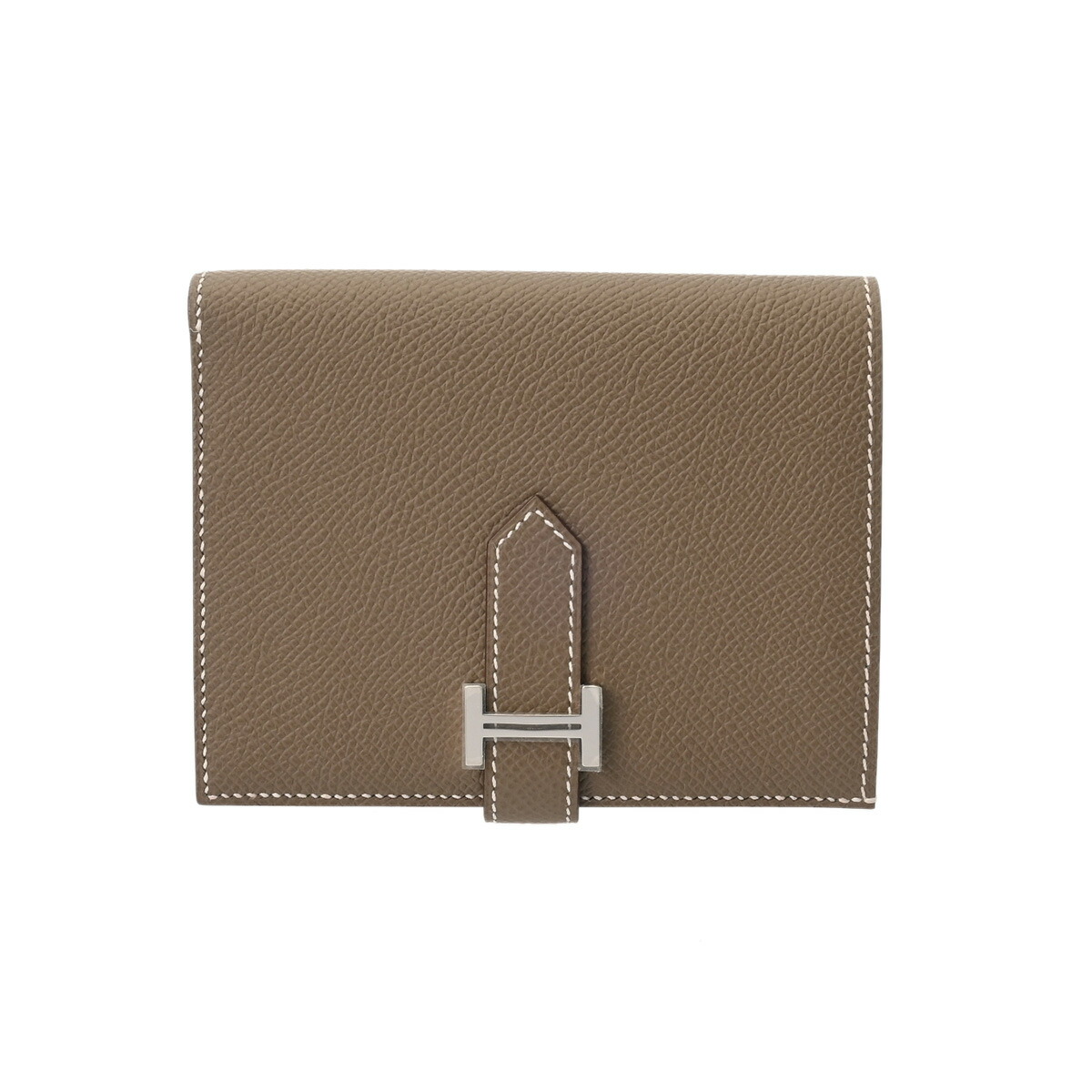 エルメス HERMES ベアン コンパクト エトゥープ ヴォーエプソン レディース 二つ折り財布 エルメス 財布 ブランド 【ローン48回払い無金利】【中古】