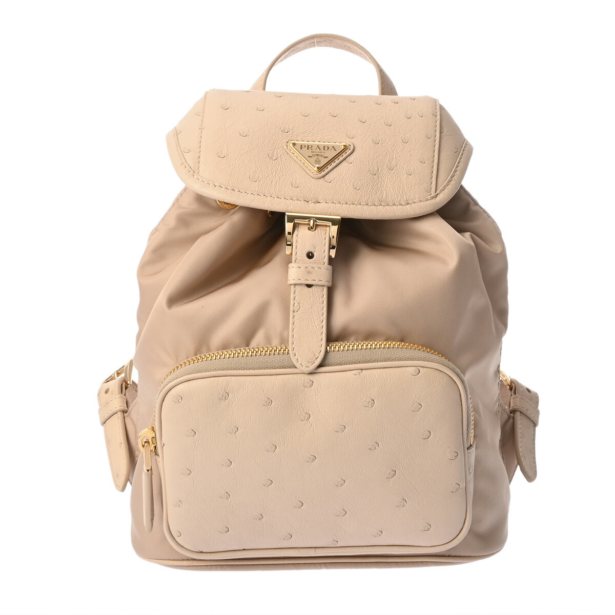 【～4/17 最大5万円クーポン】プラダ PRADA バックパック Re-Nylon 1BZ074 オーストリッチ/ナイロン レディース リュック・デイパック プラダ リュック・デイパック バック ブランド 【ローン48回払い無金利】【中古】