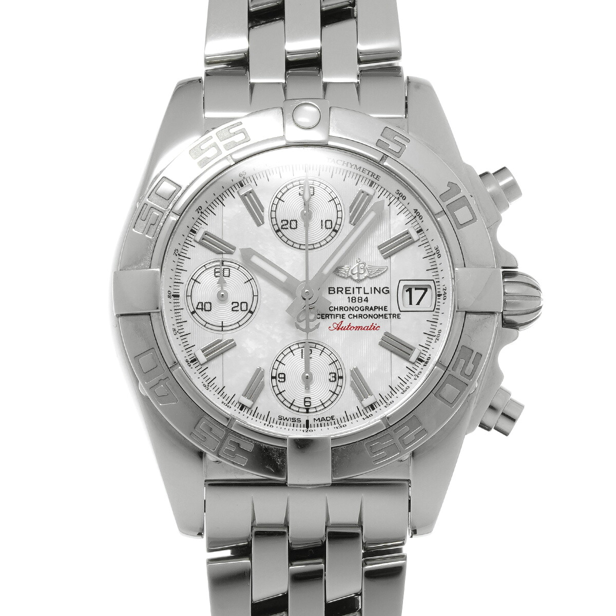 【～4/10 最大5万円クーポン】ブライトリング BREITLING クロノ コックピット A154A84PA ホワイトシェル メンズ 腕時計 ブライトリング 時計 高級腕時計 ブランド 【ローン48回払い無金利】【中古】 193,900円