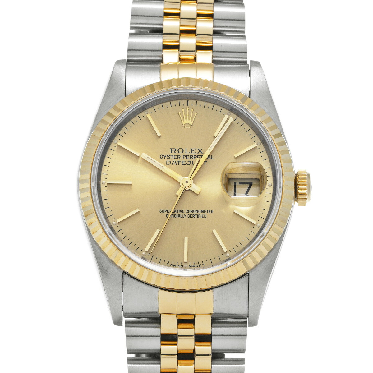 ロレックス ROLEX デイトジャスト 16233 S番(1994年頃製造) シャンパン メンズ 腕時計 ロレックス 時計 高級腕時計 ブランド 【ローン48回払い無金利】【中古】