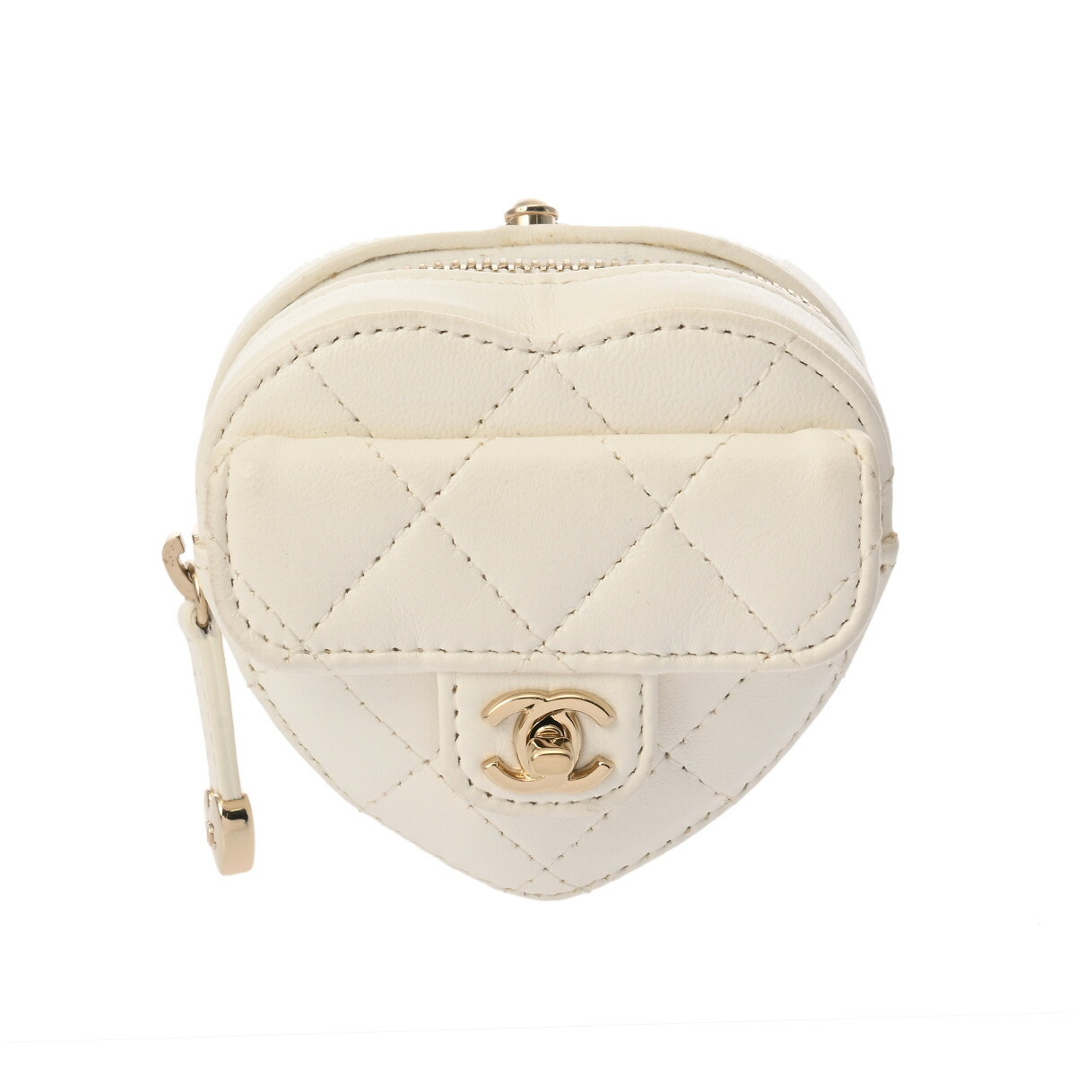 シャネル CHANEL マトラッセ ハートチェーン ホワイト AP2783 ラムスキン レディース コインケース シャネル 財布 ブランド 【ローン48回払い無金利】【中古】|ウォッチニアン ブランド品専門店