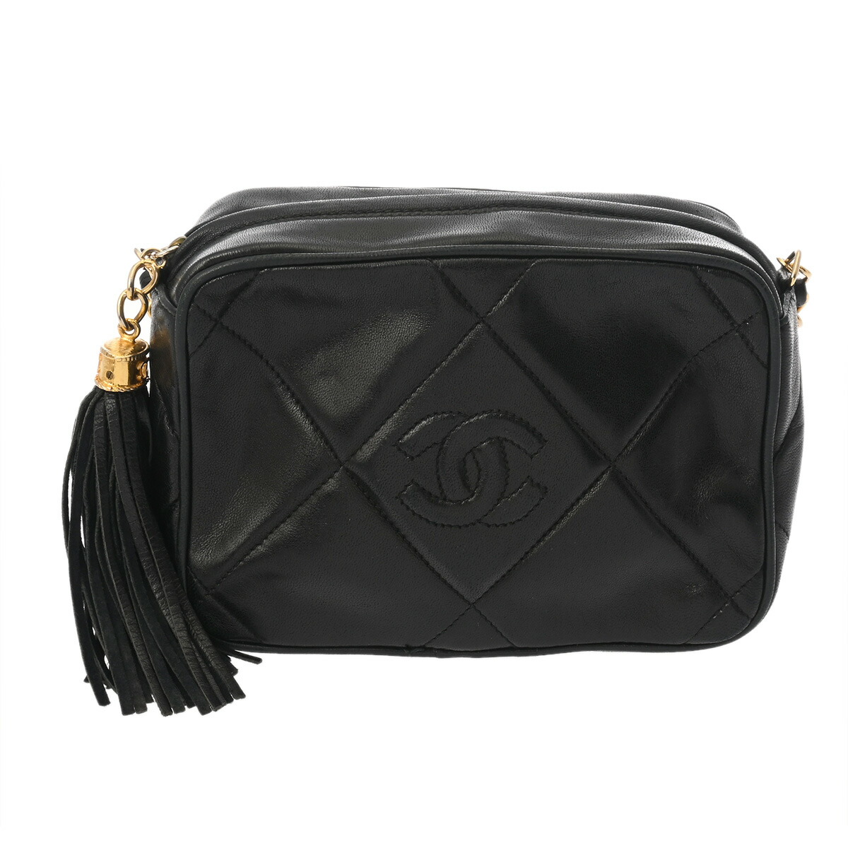 【~4/17 最大5万円クーポン】シャネル CHANEL マトラッセ タッセル チェーンショルダー ブラック ラムスキン レディース ショルダーバッグ chanel シャネル バッグ バック ブランド 【ローン48回払い無金利】【中古】