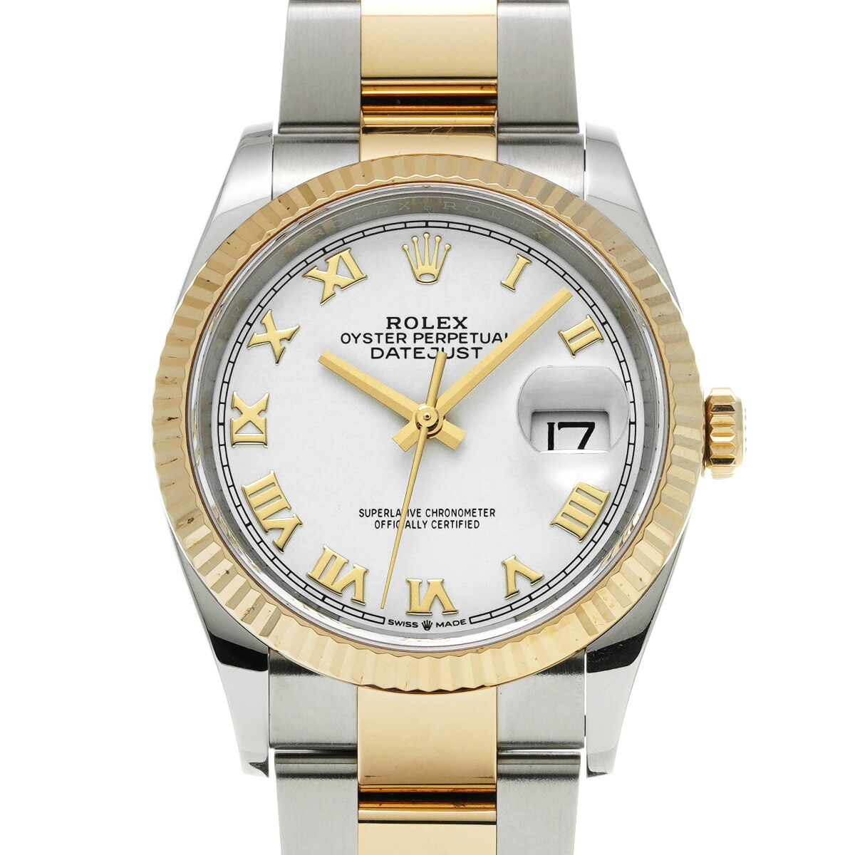 【～4/10 最大5万円クーポン】ロレックス ROLEX デイトジャスト 36 126233 ランダムシリアル ホワイト メンズ 腕時計 ロレックス 時計 高級腕時計 ブランド 【ローン48回払い無金利】【中古】