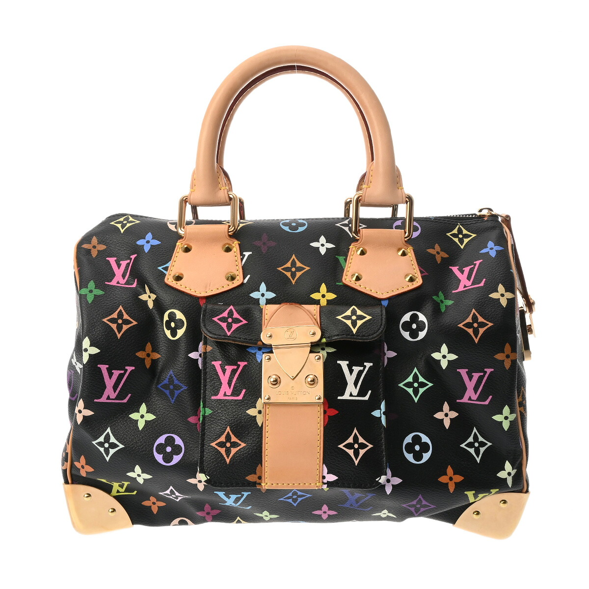 【~4/17 最大5万円クーポン】ルイ ヴィトン LOUIS VUITTON モノグラムマルチカラー スピーディ 30 ノワール M92642 モノグラムキャンバス レディース ハンドバッグ ヴィトンバッグ バック ブランド 【ローン48回払い無金利】【中古】