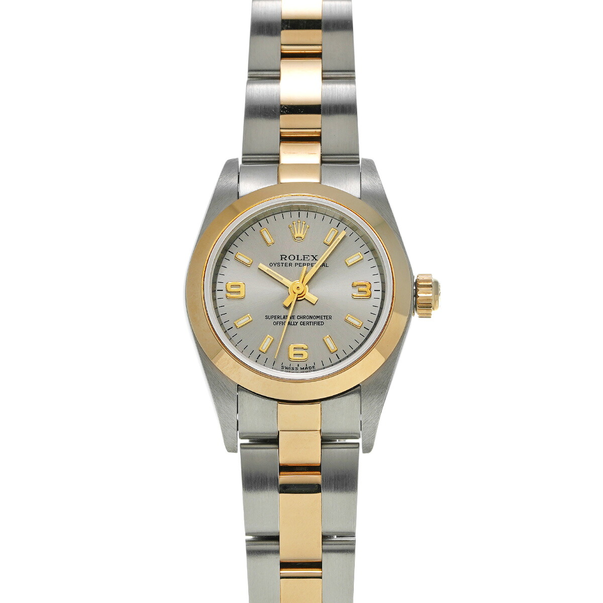 ロレックス ROLEX オイスターパーペチュアル 76183 A番(1999年頃製造) グレー レディース 腕時計 ロレックス 時計 高級腕時計 ブランド 【ローン48回払い無金利】【中古】