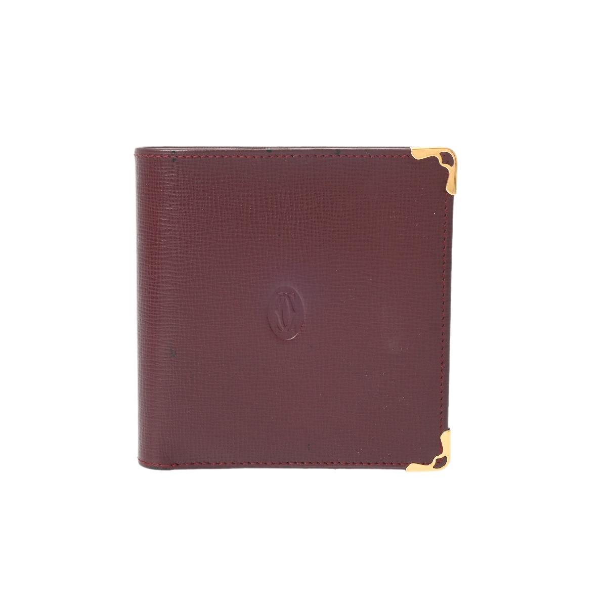 【～4/17 最大5万円クーポン】カルティエ CARTIER マストライン ボルドー レザー レディース 二つ折り財布 カルティエ 財布 ブランド 【ローン48回払い無金利】【中古】