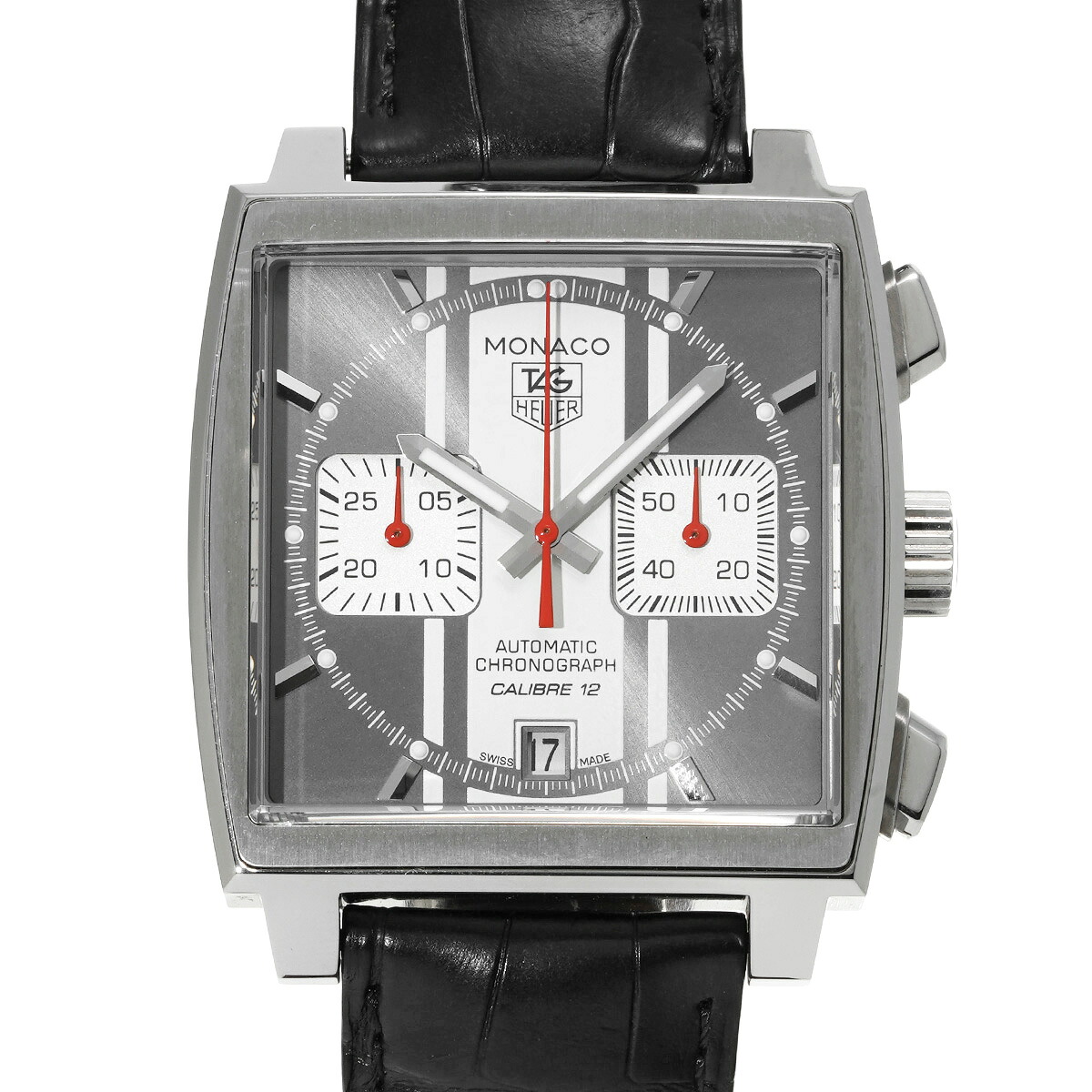 【～4/10 最大5万円クーポン】タグ ホイヤー TAG HEUER モナコ キャリバー12 クロノグラフ CAW211N.FC6177 グレー/シルバー メンズ 腕時計 タグ ホイヤー 時計 高級腕時計 ブランド 【ローン48回払い無金利】【中古】