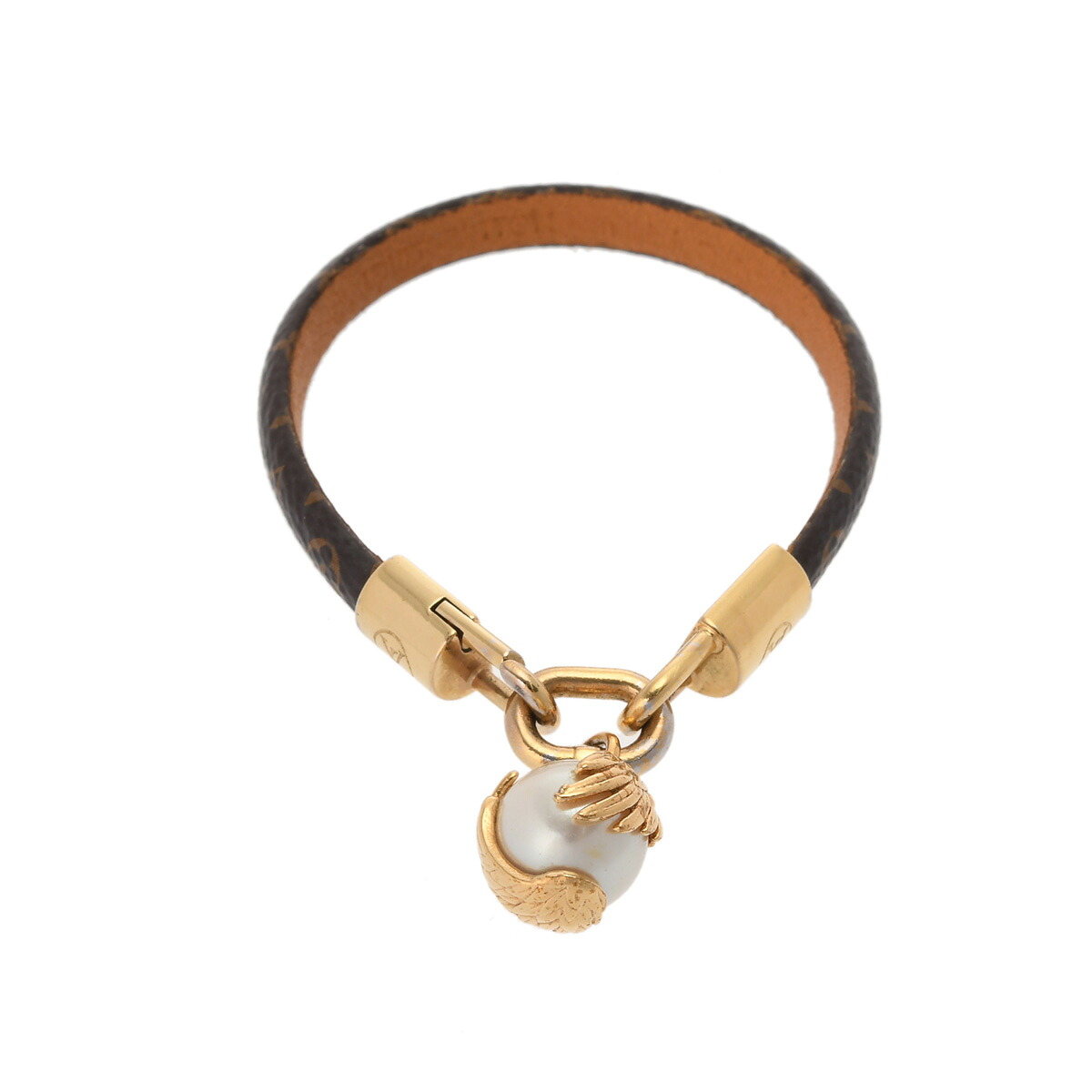 【～4/10 最大5万円クーポン】ルイ ヴィトン LOUIS VUITTON モノグラム ブレスレット エンジェルス #17 ブラウン/ゴールド M6162E メタル/モノグラムキャンバス レディース ブレスレット ルイ ヴィトン 【ローン48回払い無金利】【中古】