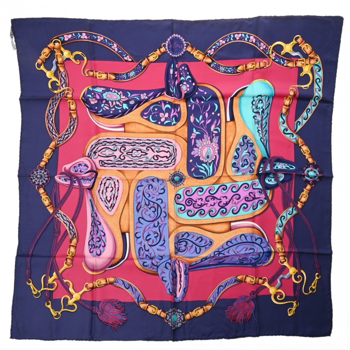 楽天市場】HERMES エルメス スカーフ カレ 90 シルク100% 『LES QUATRE