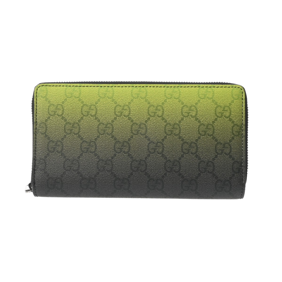【～4/17 最大5万円クーポン】グッチ GUCCI GGモノグラムコーティング クロマ ジップアラウンドウォレット グラデーションライム/ブラック 835706 0416 レザー レディース 長財布 グッチ 財布 ブランド 【ローン48回払い無金利】【中古】 40,287円