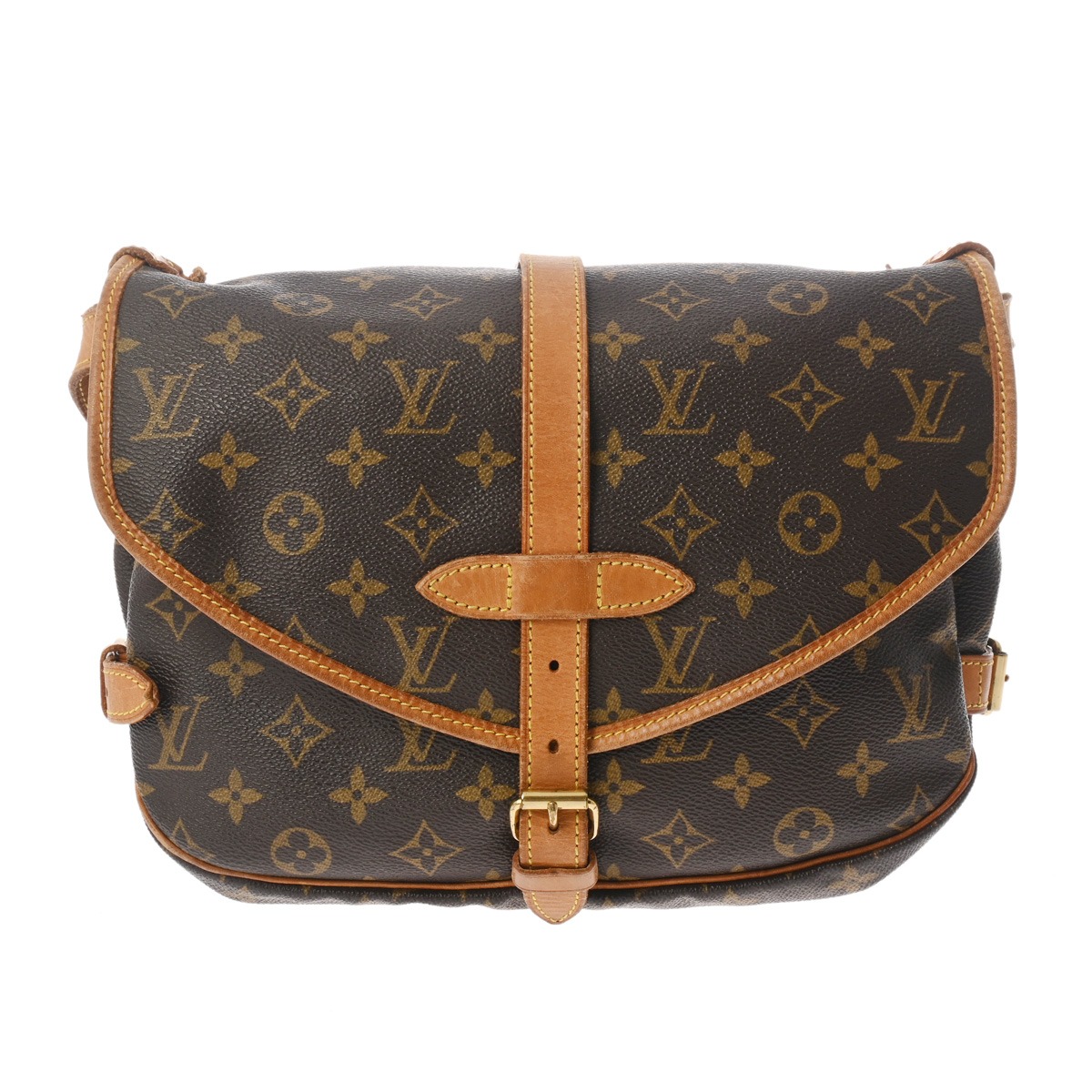 【～4/10 最大5万円クーポン】ルイ ヴィトン LOUIS VUITTON モノグラム ソミュール 30 ブラウン M42256 モノグラムキャンバス レディース ショルダーバッグ ヴィトンバッグ バック ブランド 【ローン48回払い無金利】【中古】