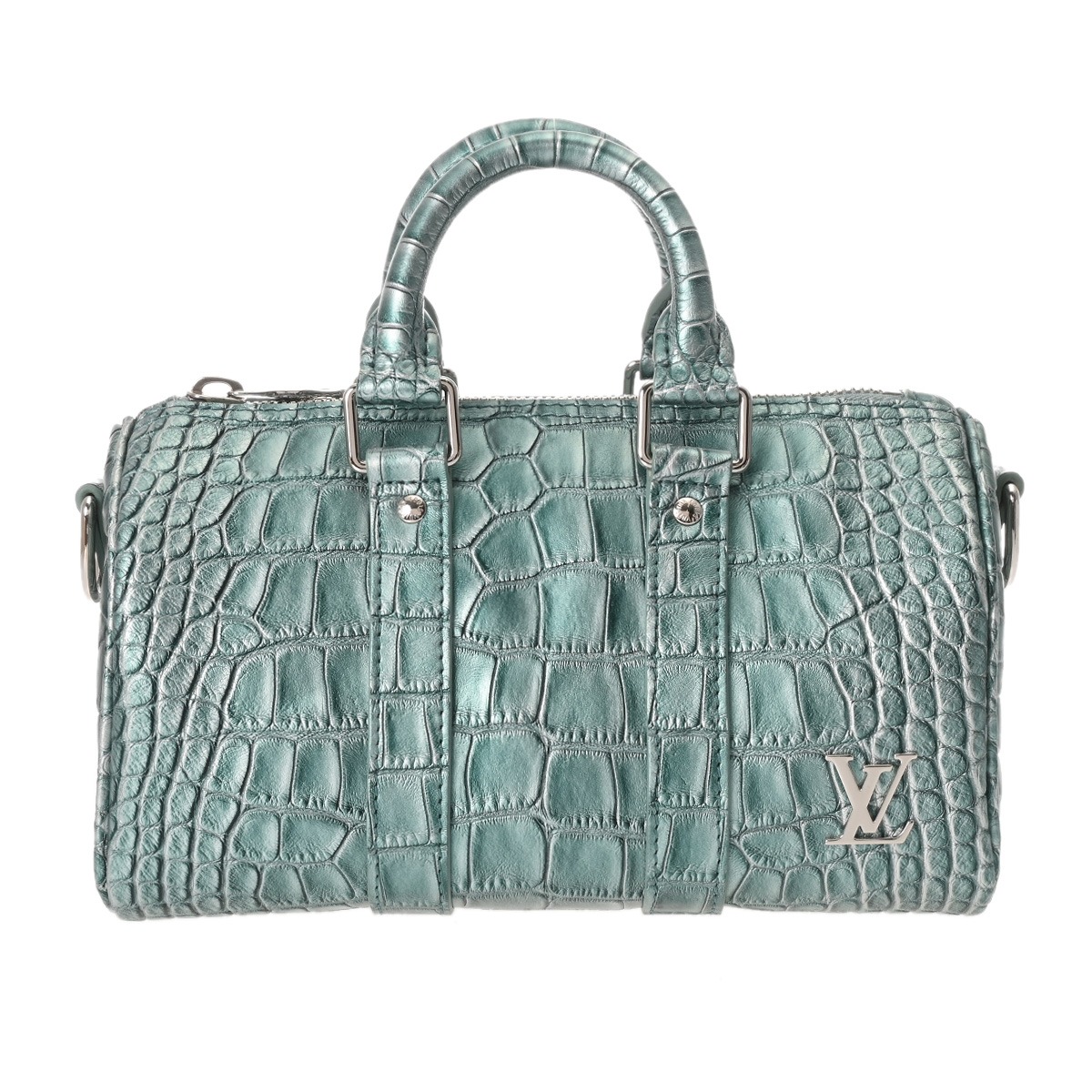 【～4/10 最大5万円クーポン】ルイ ヴィトン LOUIS VUITTON キーポル バンドリエール 25 ブルー クロコダイル ユニセックス ハンドバッグ ヴィトンバッグ バック ブランド 【ローン48回払い無金利】【中古】