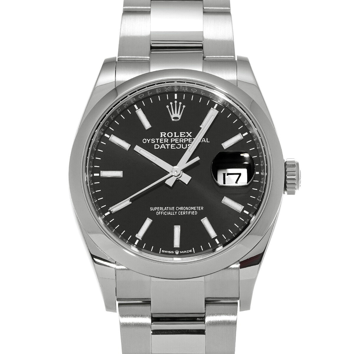 【～4/10 最大5万円クーポン】ロレックス ROLEX デイトジャスト 36 126200 ランダムシリアル ブライトブラック メンズ 腕時計 ロレックス 時計 高級腕時計 ブランド 【ローン48回払い無金利】【中古】