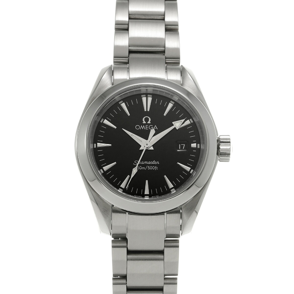 【～4/17 最大5万円クーポン】オメガ OMEGA シーマスター アクアテラ クォーツ 2577.50 ブラック レディース 腕時計 オメガ 時計 高級腕時計 ブランド 【ローン48回払い無金利】【中古】