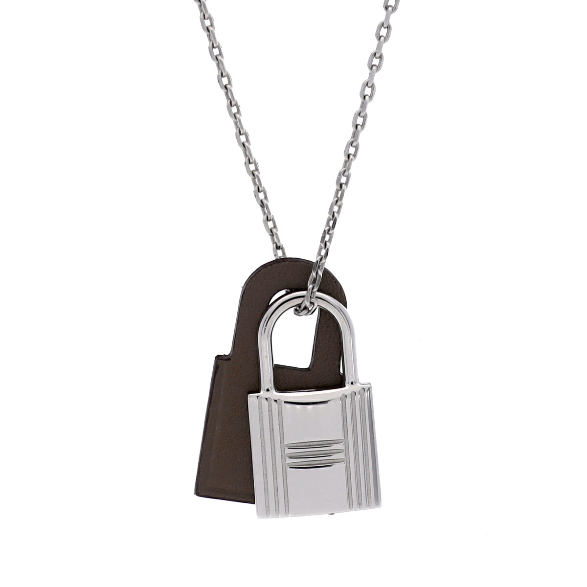 【～4/17 最大5万円クーポン】エルメス HERMES オーケリー PM エトゥープ ヴォースイフト/シルバー金具 レディース ネックレス エルメス 【ローン48回払い無金利】【中古】