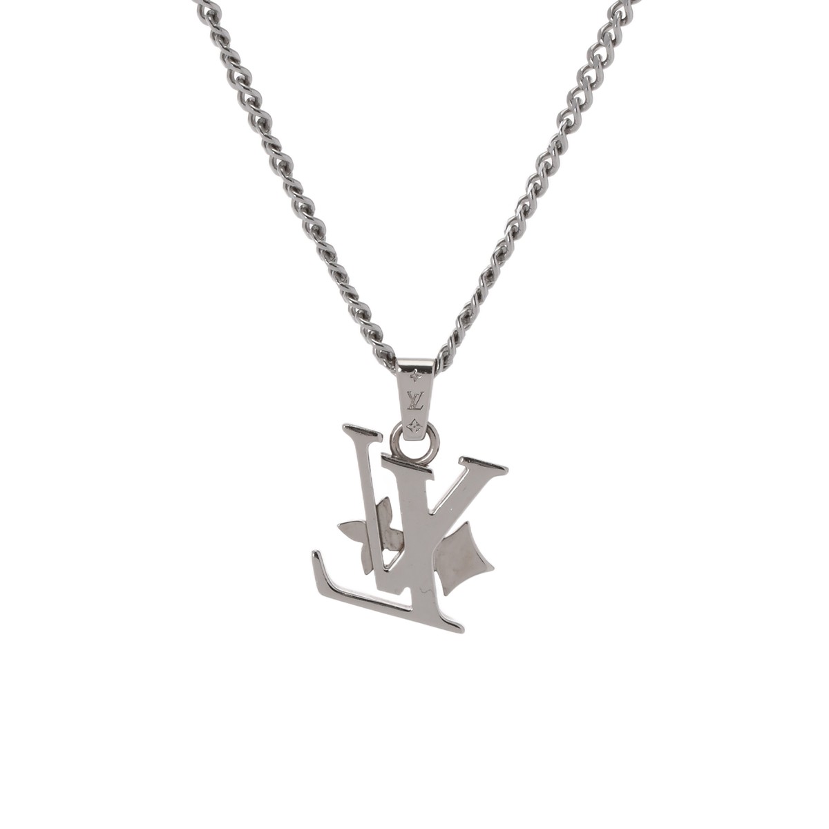 【～4/10 最大5万円クーポン】ルイ ヴィトン LOUIS VUITTON モノグラムロウ シルバー M00596 メタル レディース ネックレス ルイ ヴィトン 【ローン48回払い無金利】【中古】