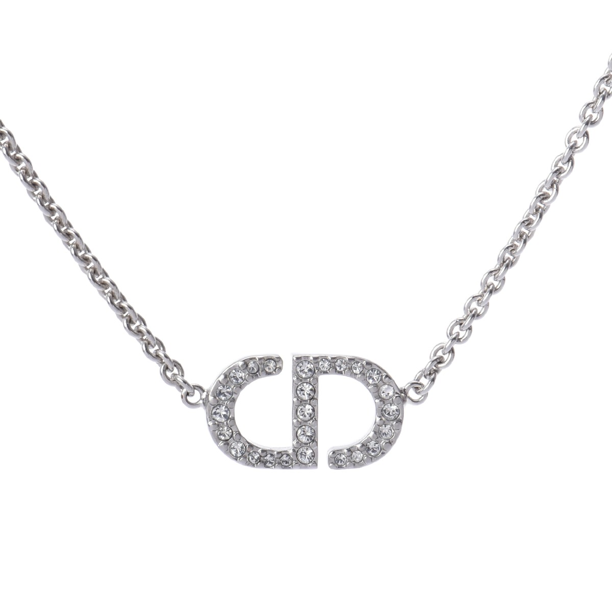 【～7/26 最大5万円クーポン】ディオール Dior Petit CD ネックレス シルバー/ホワイト N2241WOMCY_D001 メタル/クリスタル レディース ネックレス ディオール 【ローン48回払い無金利】【中古】｜ウォッチニアン ブランド品専門店