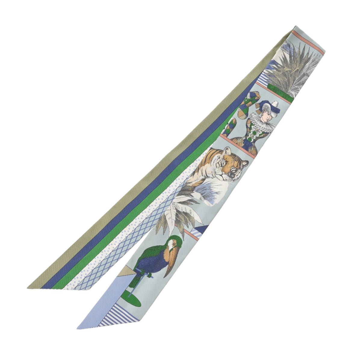 【～4/10 最大5万円クーポン】エルメス HERMES ツイリー GRAND THEATRE NOUVEAU ライトブルー系/マルチカラー 063761S シルク100％ レディース スカーフ エルメス 【ローン36回払い無金利】【新品】
