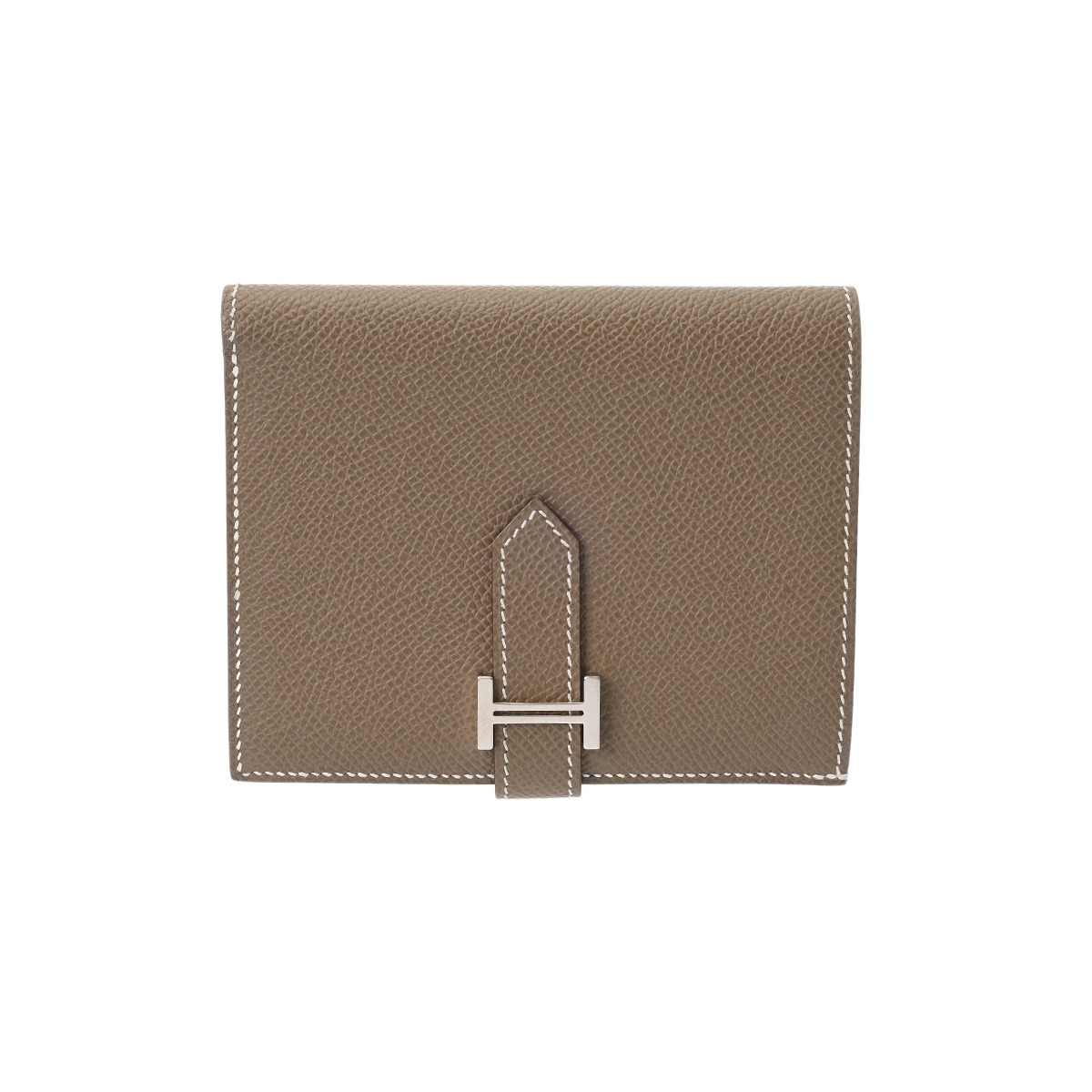 【～4/10 最大5万円クーポン】エルメス HERMES ベアン コンパクト エトゥープ ヴォーエプソン ユニセックス 二つ折り財布 エルメス 財布 ブランド 【ローン48回払い無金利】【中古】