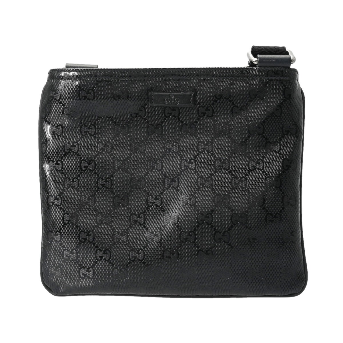 【～7/26 最大5万円クーポン】グッチ GUCCI GGインプリメ GG柄 ブラック 201538 PVC ユニセックス ショルダーバッグ グッチ ショルダーバッグ バック ブランド 【ローン48回払い無金利】【中古】｜ウォッチニアン ブランド品専門店