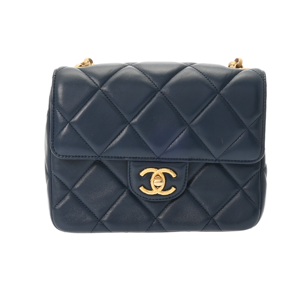 【～7/26 最大5万円クーポン】シャネル CHANEL マトラッセ スモールフラップバッグ ダークブルー系 ラムスキン レディース ショルダーバッグ chanel シャネル バッグ バック ブランド 【ローン48回払い無金利】【中古】｜ウォッチニアン ブランド品専門店