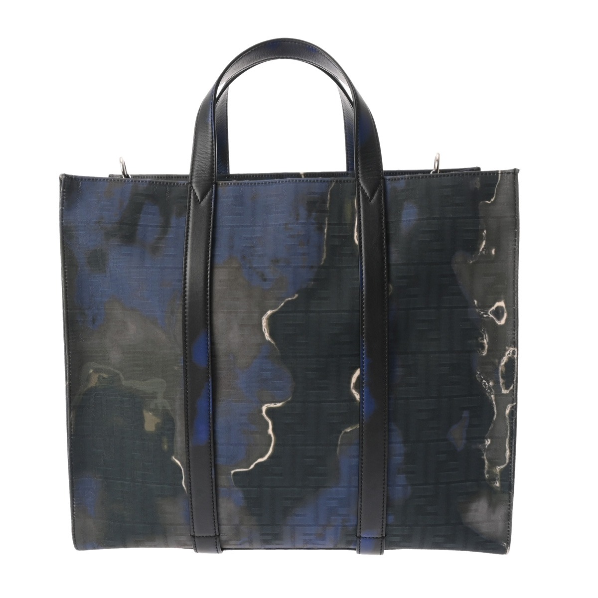 【～7/26 最大5万円クーポン】フェンディ FENDI ショッパートート FFズッカ ブルー/ブラック 7VA390 AHUE 228-3262 サンセットジャガードファブリック レディース トートバッグ フェンディ トートバッグ バック ブランド 【ローン48回払い無金利】【中古】｜ウォッチニアン ブランド品専門店 96,140円